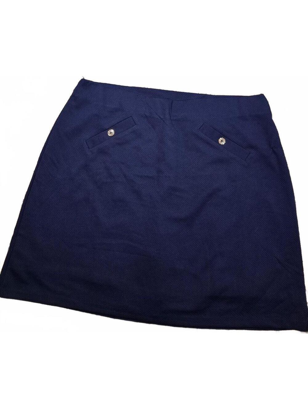 Jones New York Women's 1X Navy Blue Textured Skort with Front Pockets